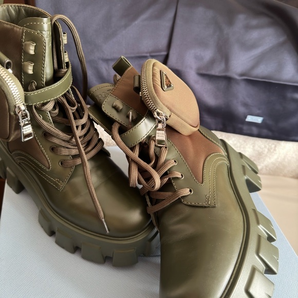Prada Shoes - Prada Monolith Combat Boots - Size 7 - Picture 1 of 10